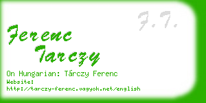ferenc tarczy business card